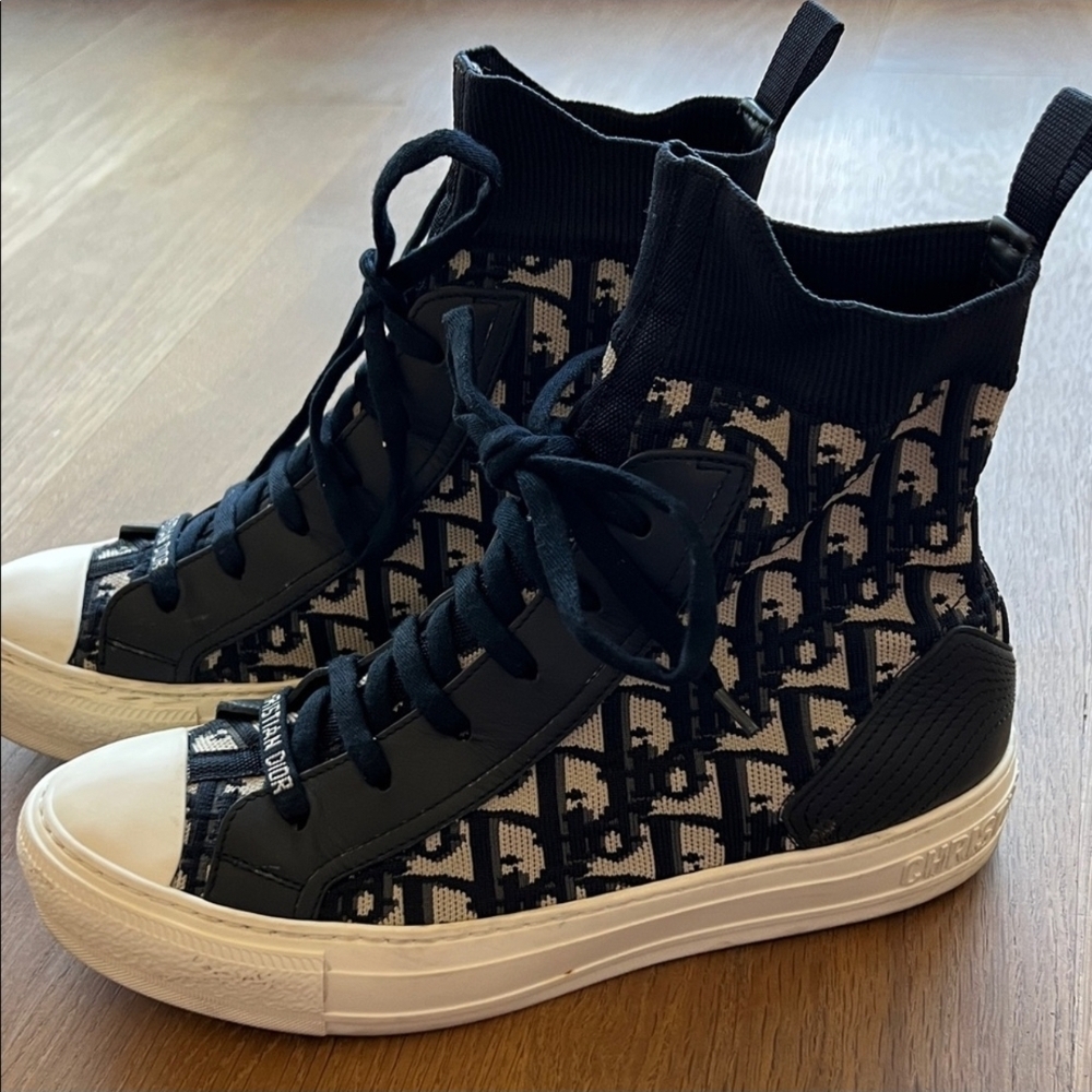 Dior Navy and White Patterned High-Top - Picture 4 of 5